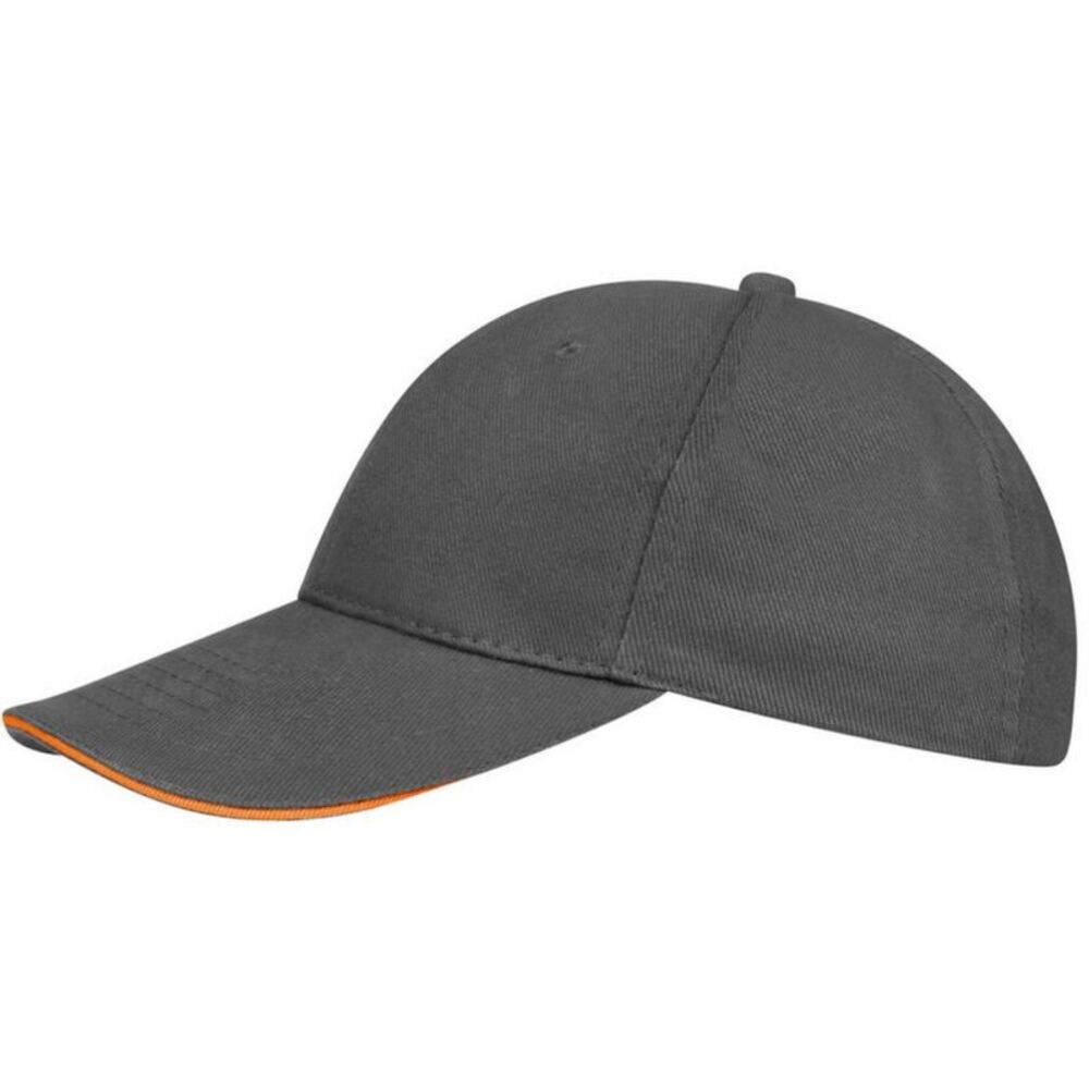 SOLS Unisex Buffalo 6 Panel Baseball Cap / Grey/Orange